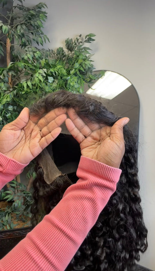 Black Burmese Curly Frontal Wig