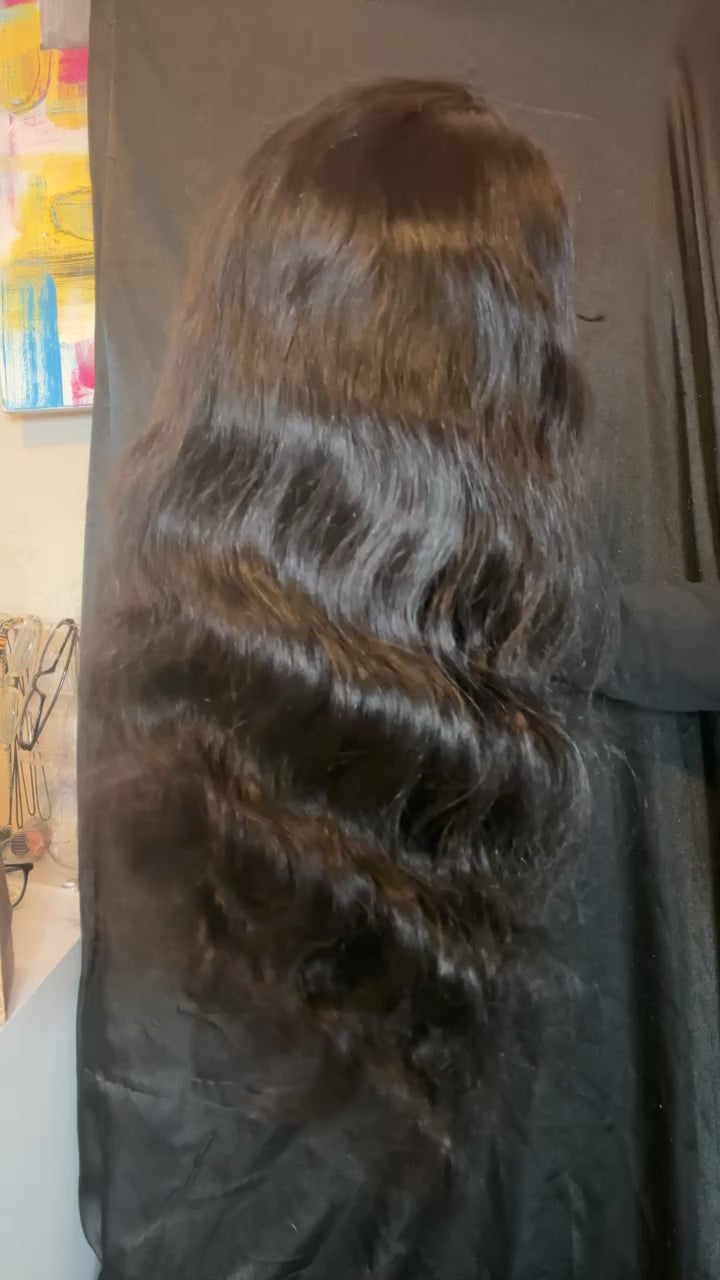 Peluca ondulada de encaje HD sin pegamento