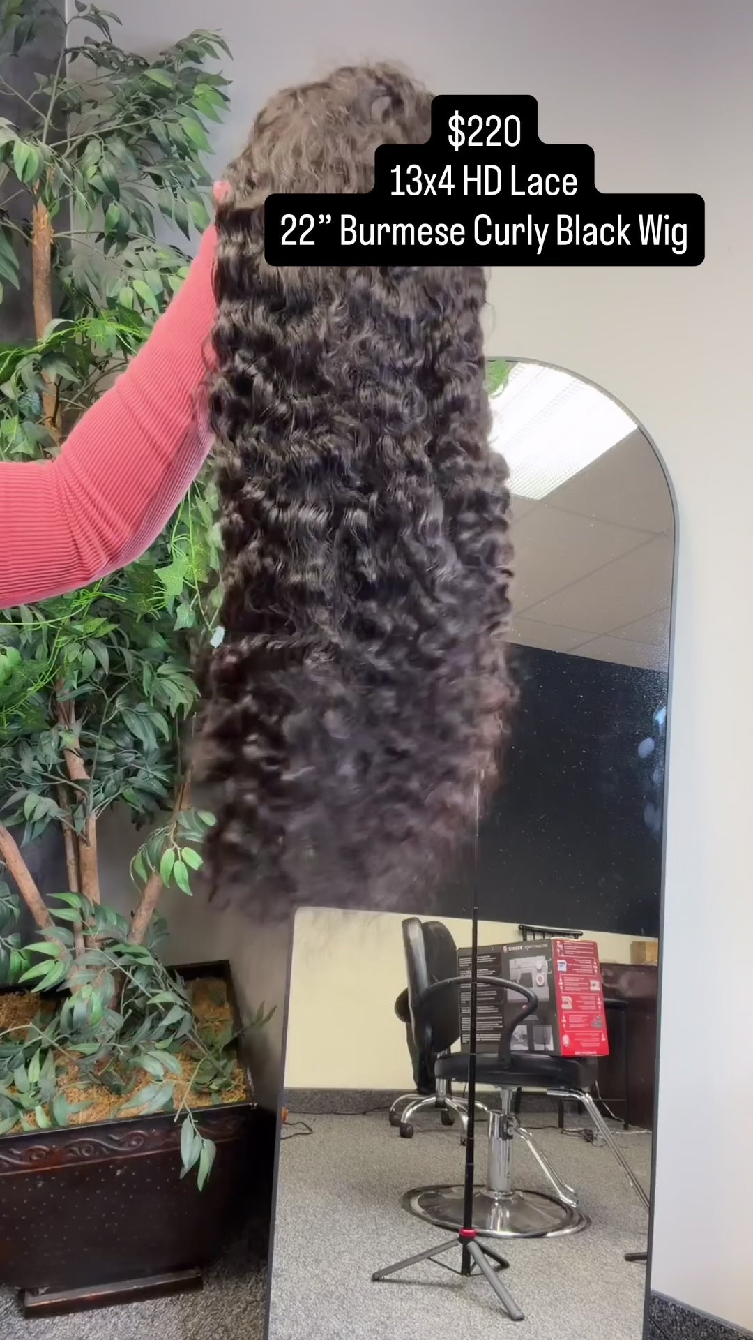 Black Burmese Curly Frontal Wig